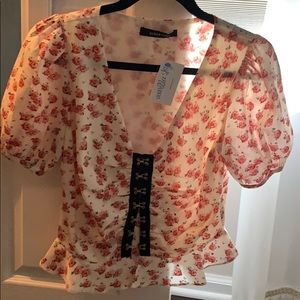 Floral crop blouse